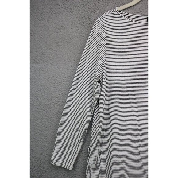 J.Jill Wearable Long Sleeve Striped Slinky Long Tunic Top-Size Medium-Side Slits - Picture 3 of 11